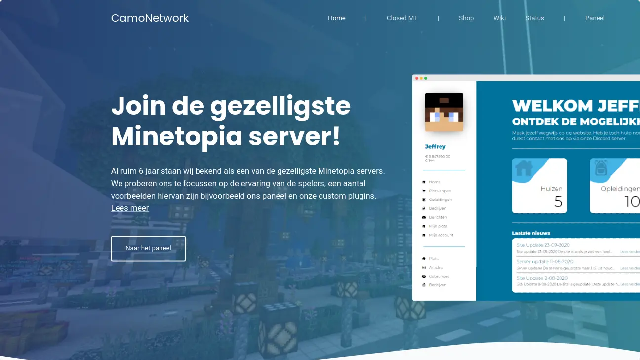 Websitebeeld van camonetwork