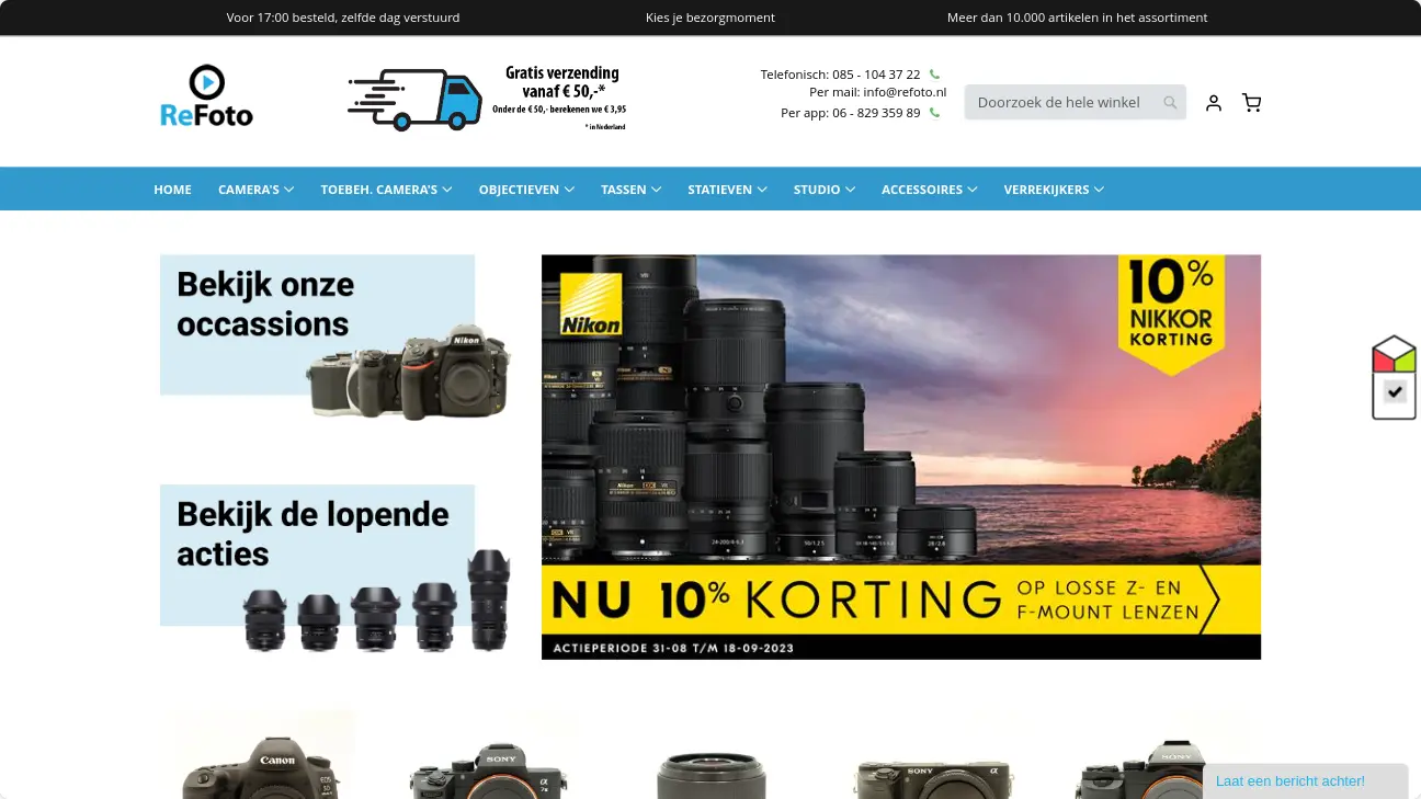 Websitebeeld van refoto