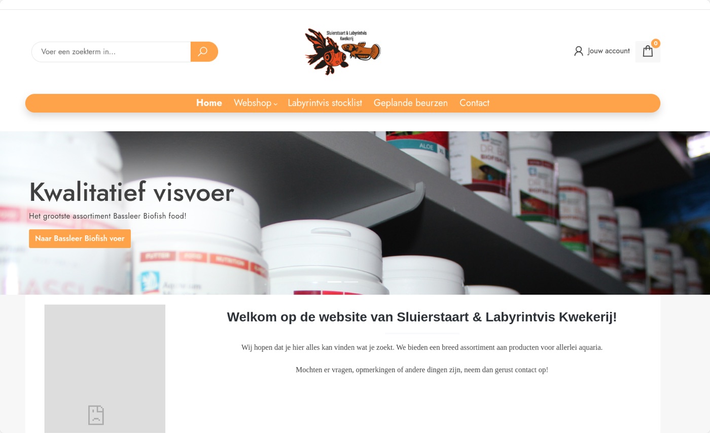 Website view of sluierstaartkv